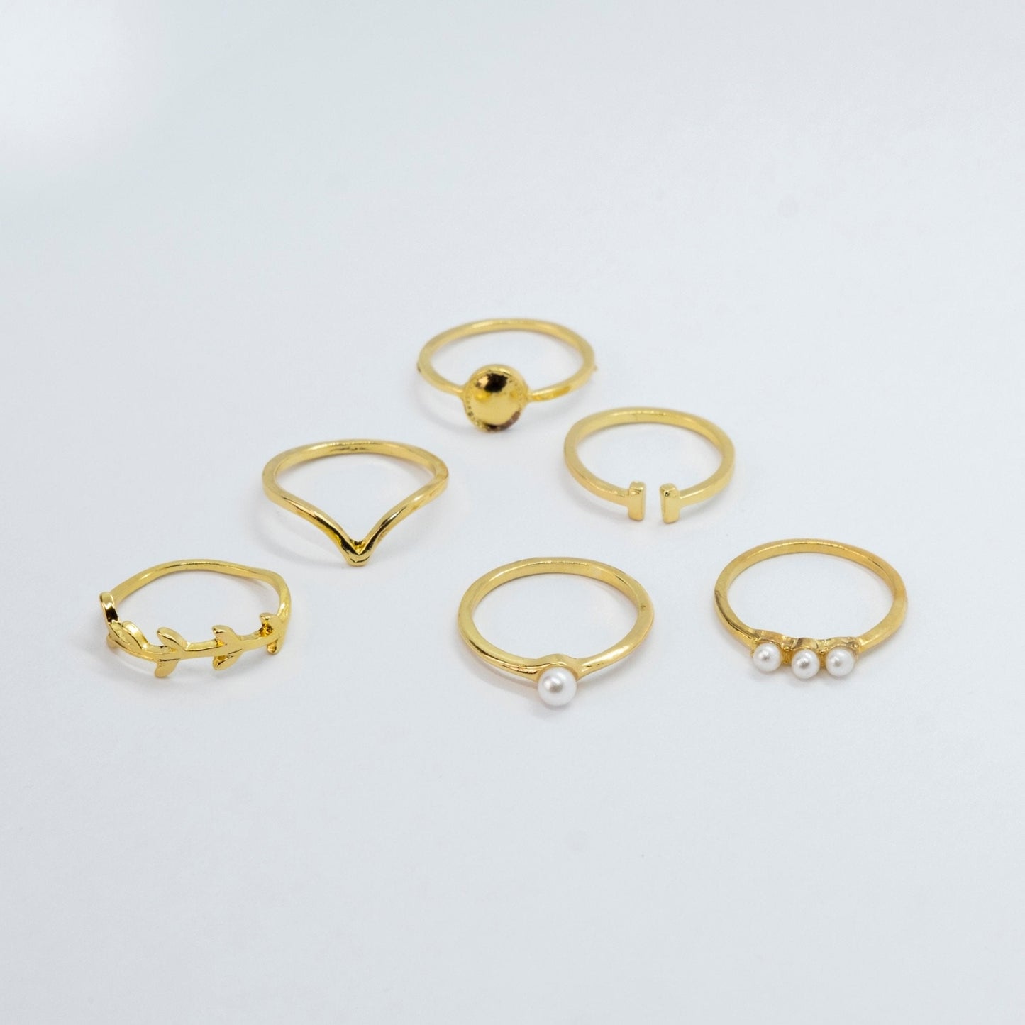 6 Piece Gold Plated Oxidised Bohemian Vintage Tribal Stacking Retro Ring Set - ScentiMelti Home Fragrance, Beauty & Gifts UK