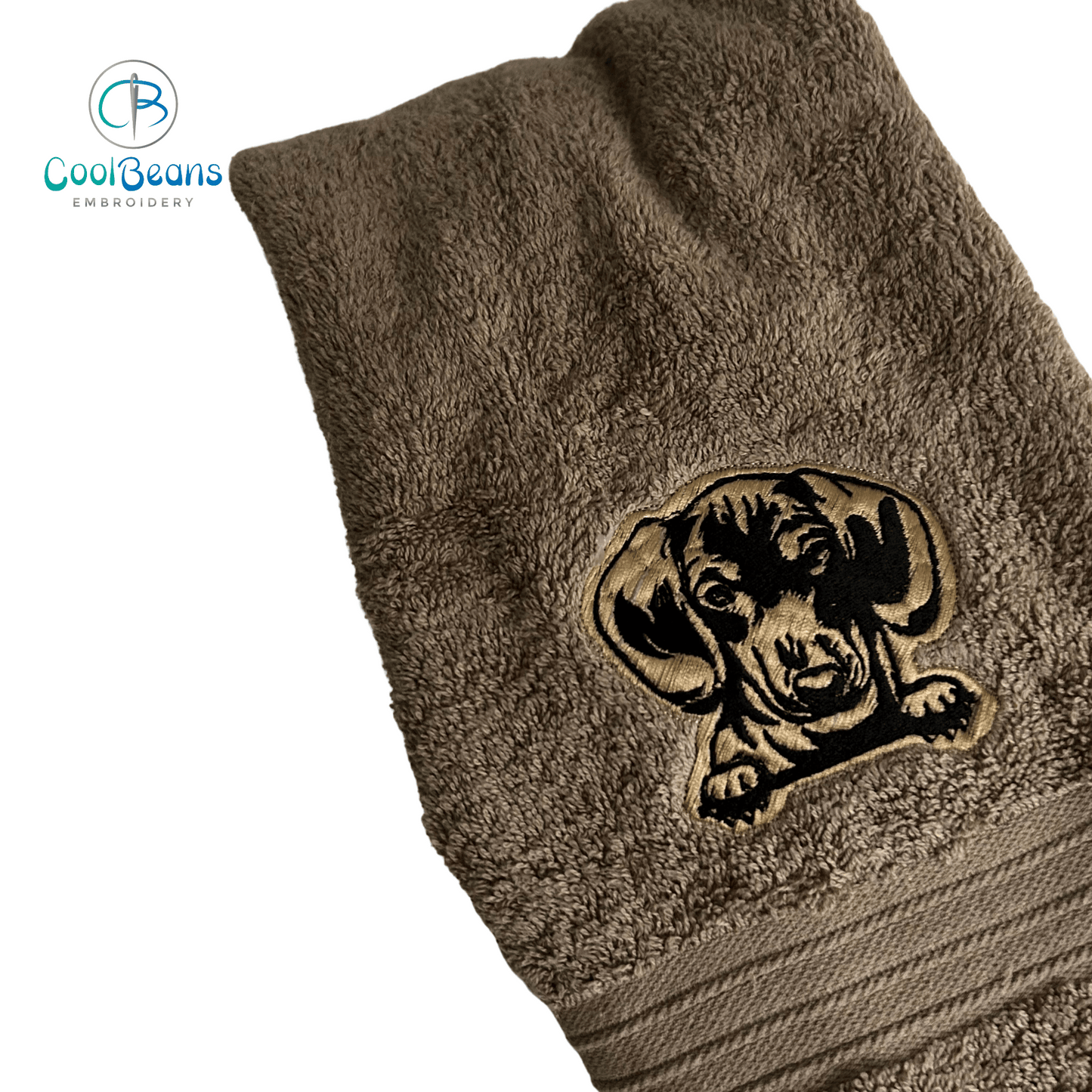 Dog Towels - Dachshund a - Personalised Cool Beans Embroidery & Personalisation ScentiMelti Wax Melts