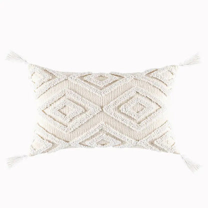 Pure Cotton Custom Boho Tassel Style Tufted Cushion Covers Home Decoration - Design 9 & 10 - ScentiMelti Home Fragrance, Beauty & Gifts UK