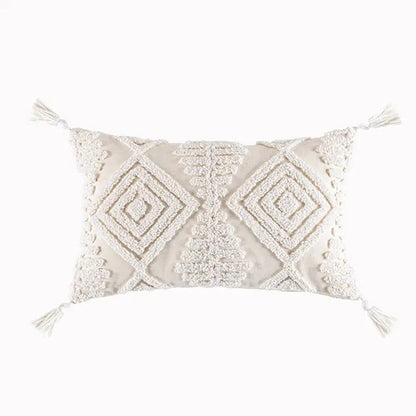 Pure Cotton Custom Boho Tassel Style Tufted Cushion Covers Home Decoration - Design 9 & 10 - ScentiMelti Home Fragrance, Beauty & Gifts UK