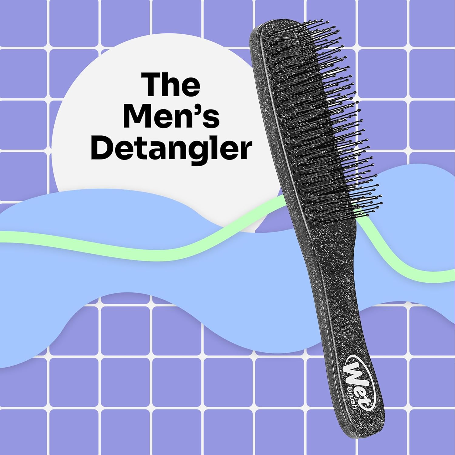 Wet Brush Men's Detangler Black Leather Hair Brush - ScentiMelti Home Fragrance, Beauty & Gifts UK