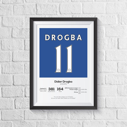 Didier Drogba Chelsea Legend Stats Print MOTM Football ScentiMelti Wax Melts