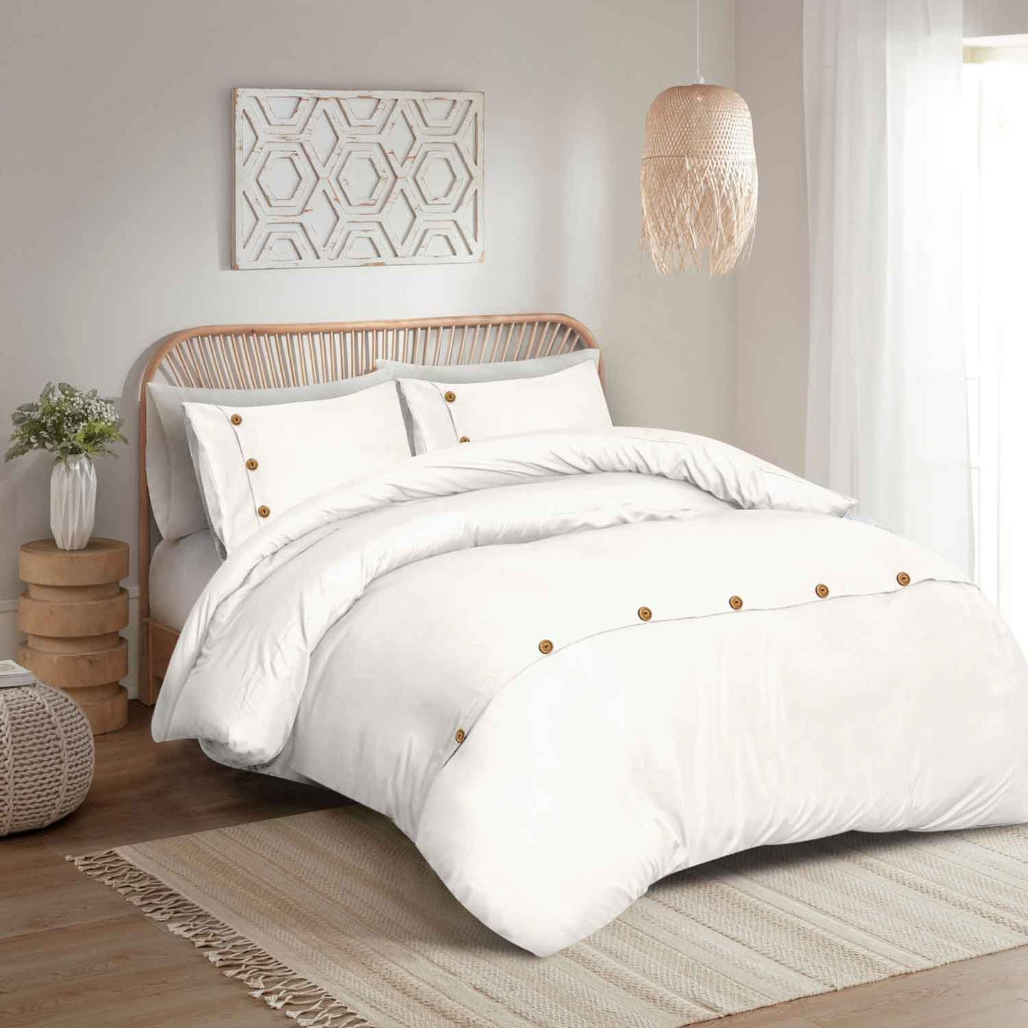 Wood Button Duvet Cover Set Cotton Passion UK ScentiMelti Wax Melts