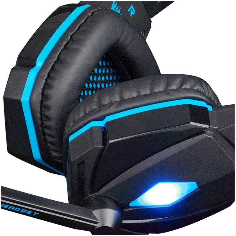 Pro LED Gaming Headset Stereo 3.5mm Wired Headphone - Black+Blue - ScentiMelti Home Fragrance, Beauty & Gifts UK