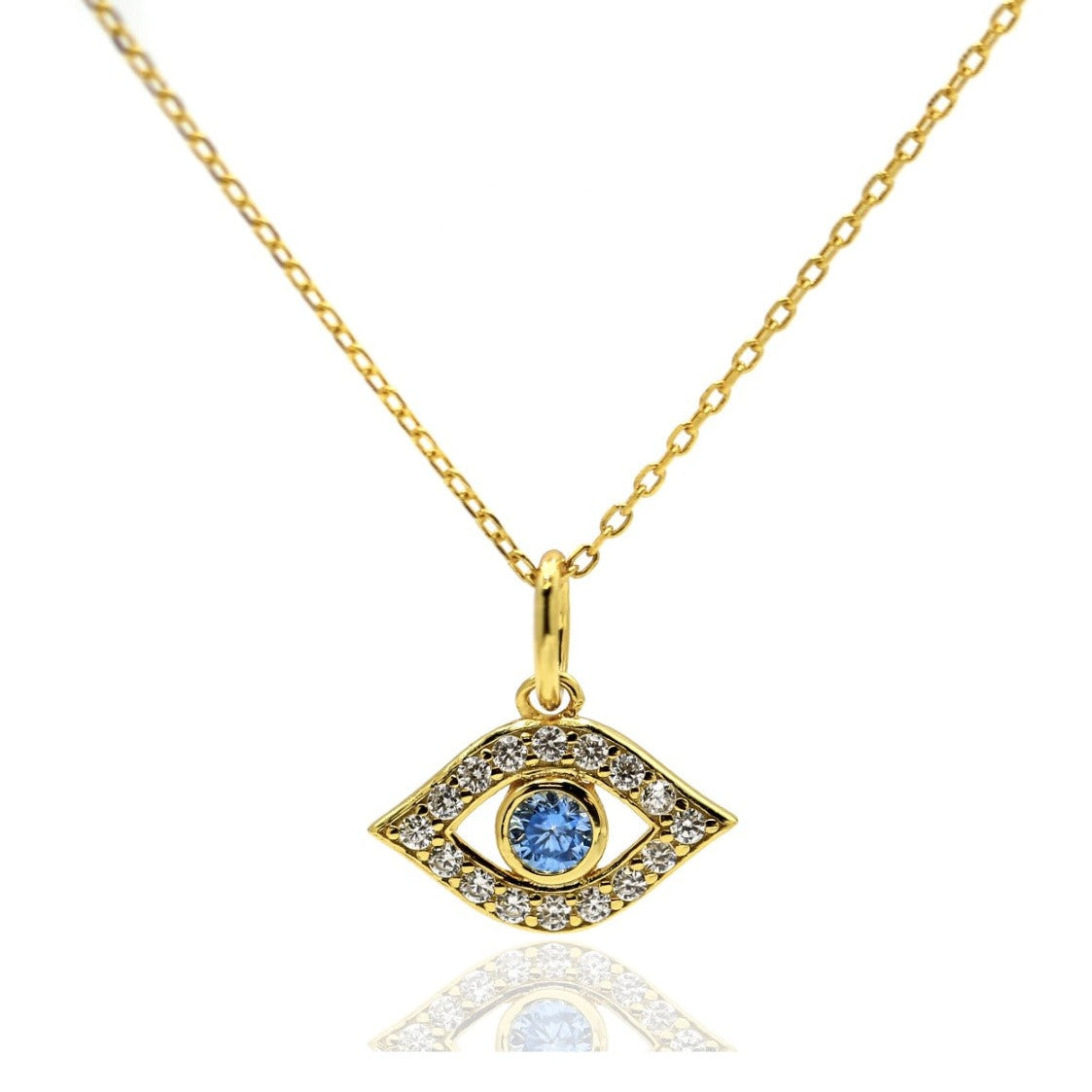 Talisman Evil Eye Luck Charm Pendant Necklace 18K Gold on Sterling Silver - ScentiMelti Home Fragrance, Beauty & Gifts UK