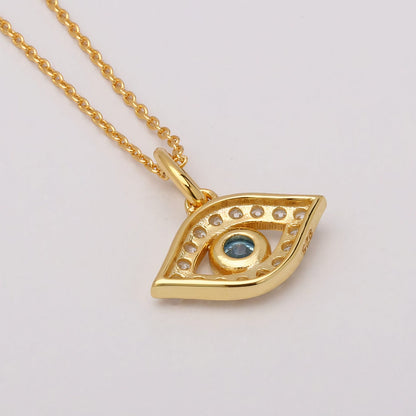 Talisman Evil Eye Luck Charm Pendant Necklace 18K Gold on Sterling Silver - ScentiMelti Home Fragrance, Beauty & Gifts UK