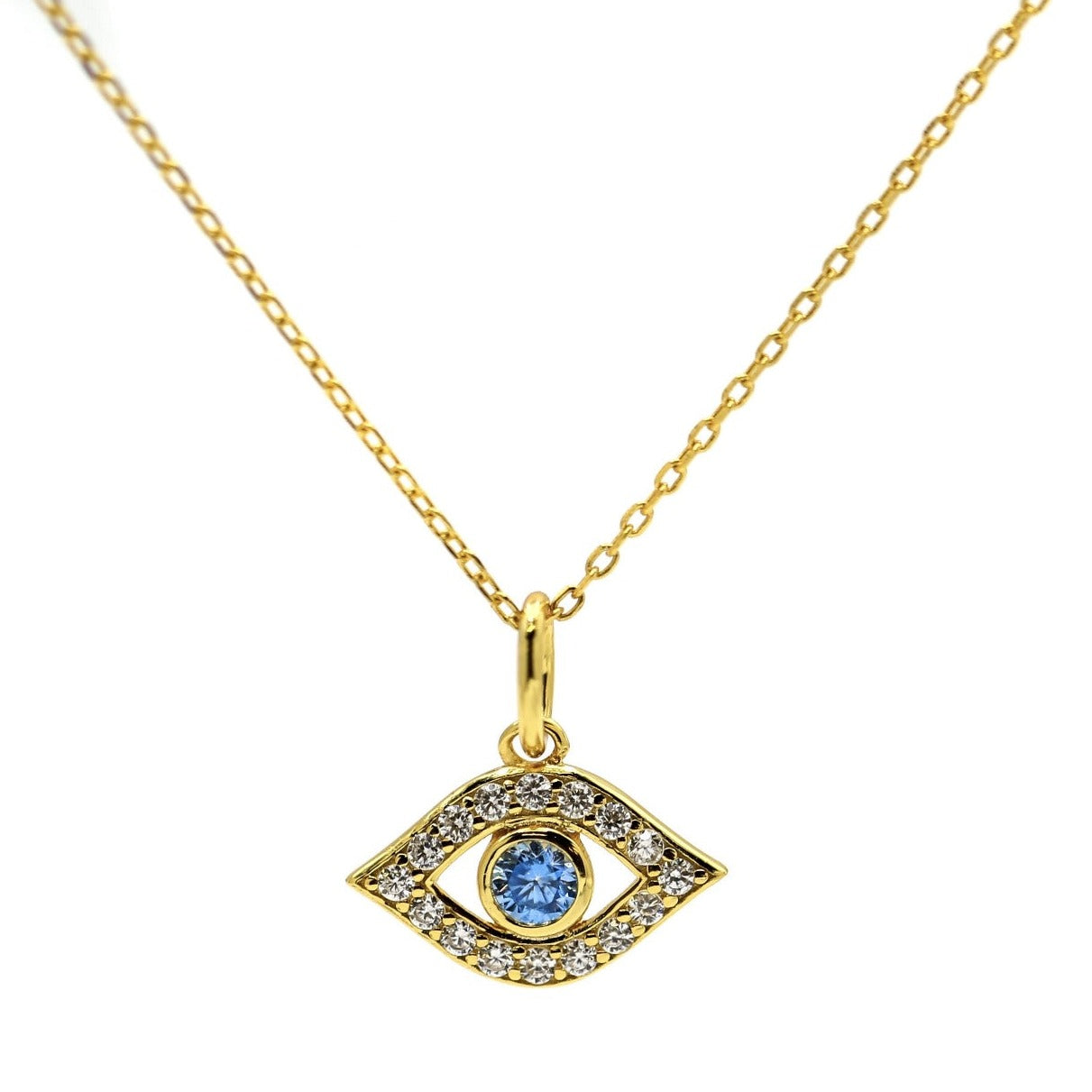 Talisman Evil Eye Luck Charm Pendant Necklace 18K Gold on Sterling Silver - ScentiMelti Home Fragrance, Beauty & Gifts UK