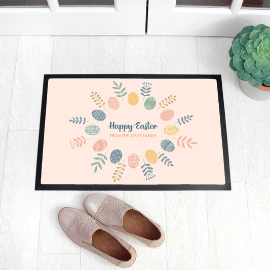 Personalised Easter Egg Wreath Indoor Doormat - ScentiMelti Home Fragrance, Beauty & Gifts UK