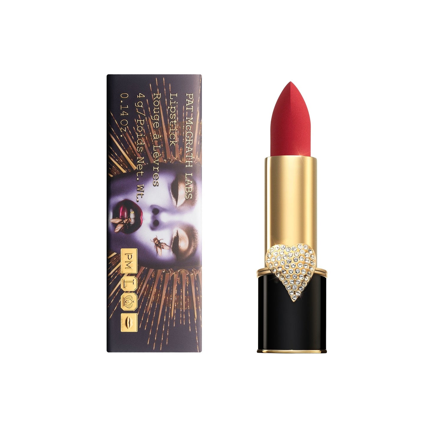 Pat McGrath MatteTrance Limited Edition ELSON PAVÉ HEARTS Lipstick (Blue Red) - ScentiMelti Home Fragrance, Beauty & Gifts UK