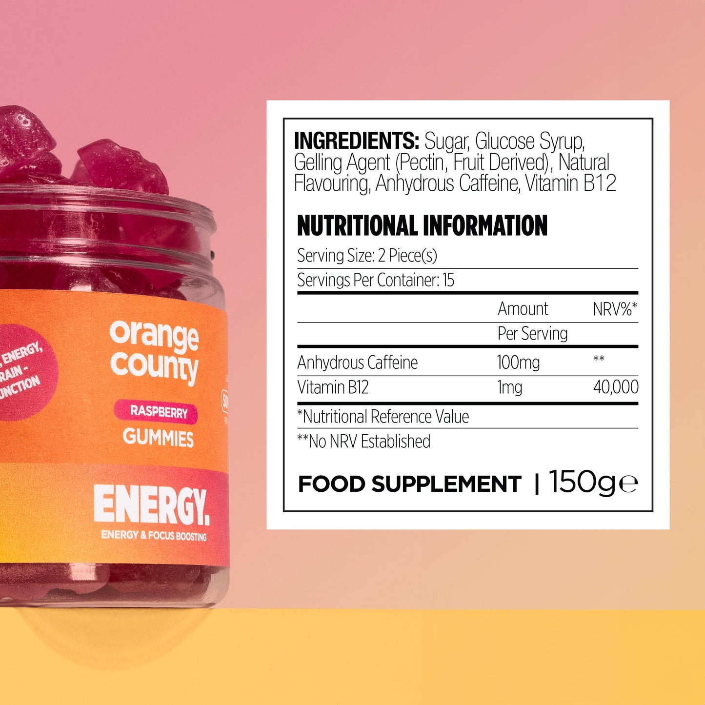 Energy | Caffeine Raspberry Gummies