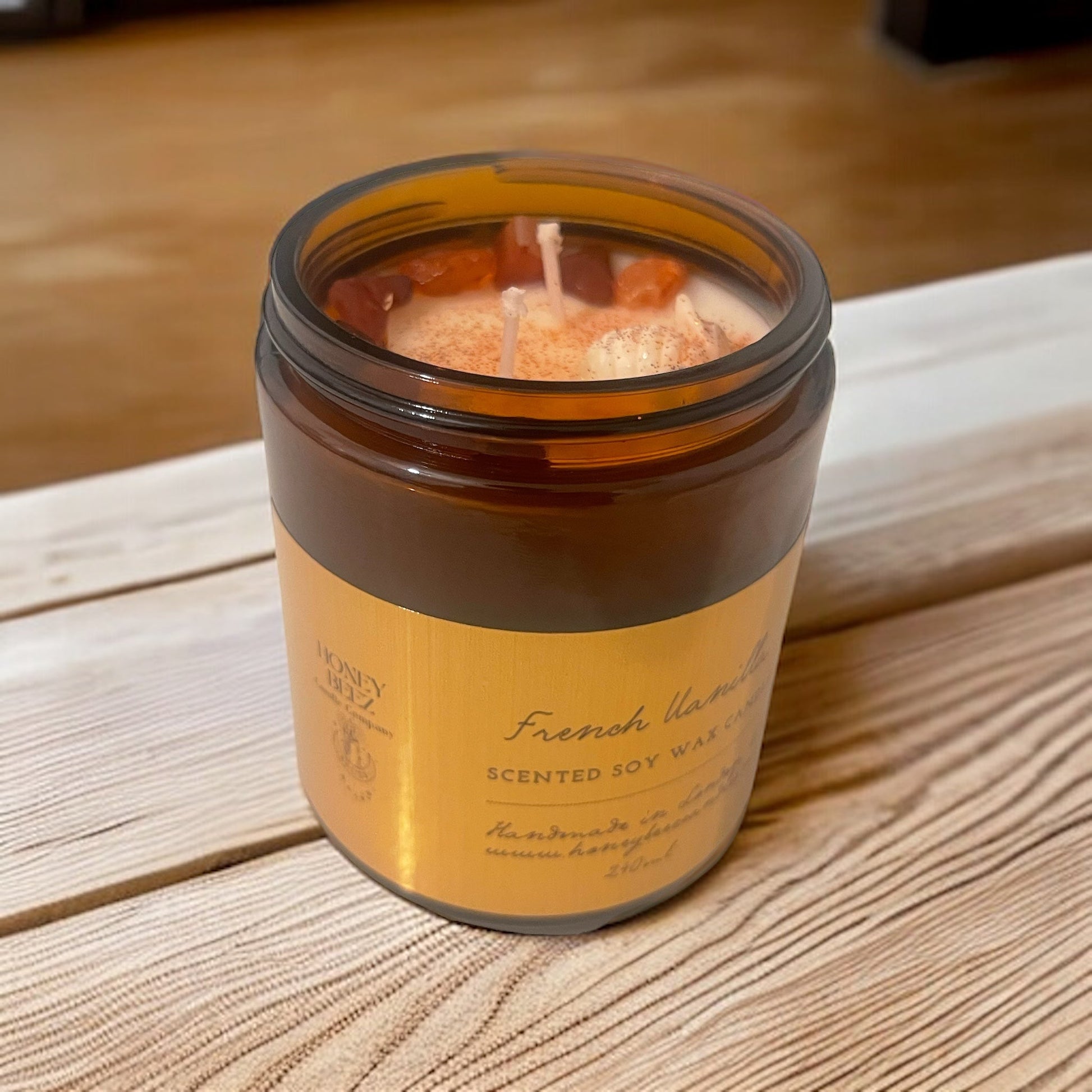 French Vanilla Soy Candle with Carnelian Crystals - ScentiMelti Home Fragrance, Beauty & Gifts UK