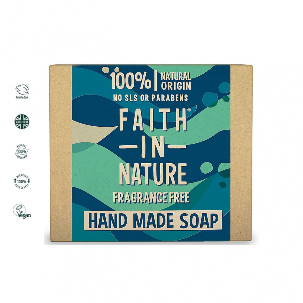 Faith in Nature Organic Fragrance Free Soap 100g - ScentiMelti Home Fragrance, Beauty & Gifts UK