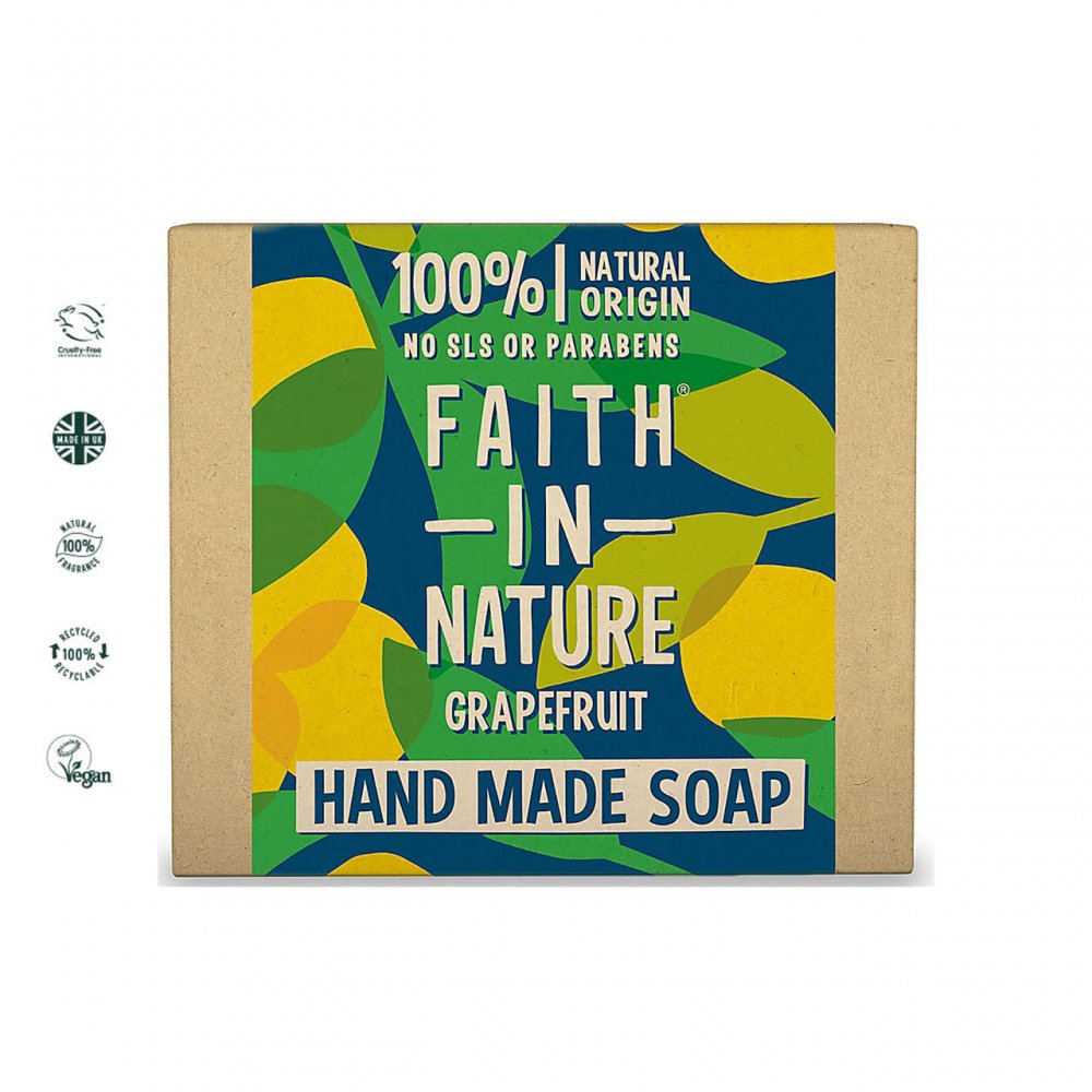 Faith in Nature Hand Made Organic Grapefruit Soap 100g - ScentiMelti Home Fragrance, Beauty & Gifts UK