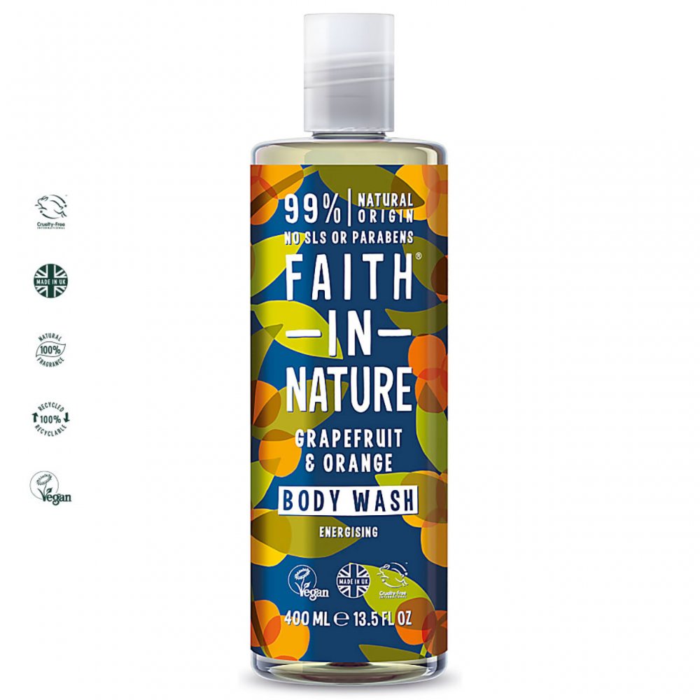 Faith in Nature Grapefruit and Orange Body Wash - 400ml - ScentiMelti Home Fragrance, Beauty & Gifts UK