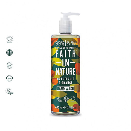 Faith in Nature Grapefruit and Orange Hand Wash - 400ml - ScentiMelti Home Fragrance, Beauty & Gifts UK