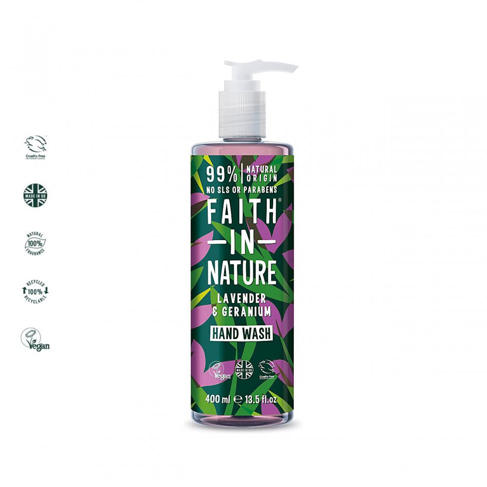 Faith in Nature Lavender & Geranium Hand Wash - 400ml - ScentiMelti Home Fragrance, Beauty & Gifts UK