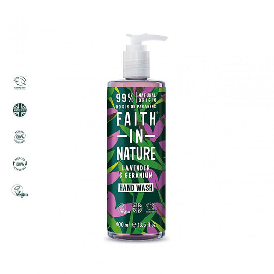 Faith in Nature Lavender & Geranium Hand Wash - 400ml - ScentiMelti Home Fragrance, Beauty & Gifts UK