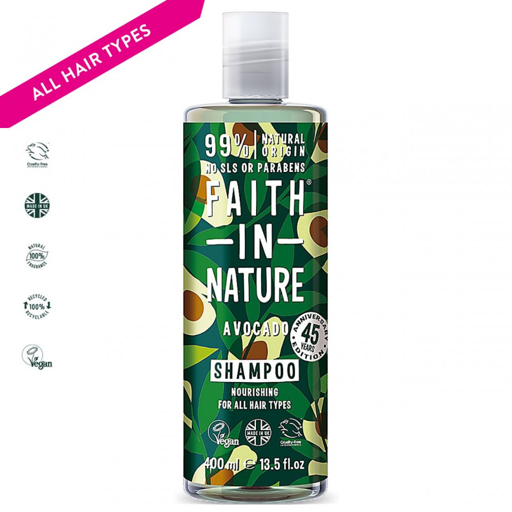 Faith in Nature Organic Avocado Natural Shampoo, 400ml - ScentiMelti Home Fragrance, Beauty & Gifts UK