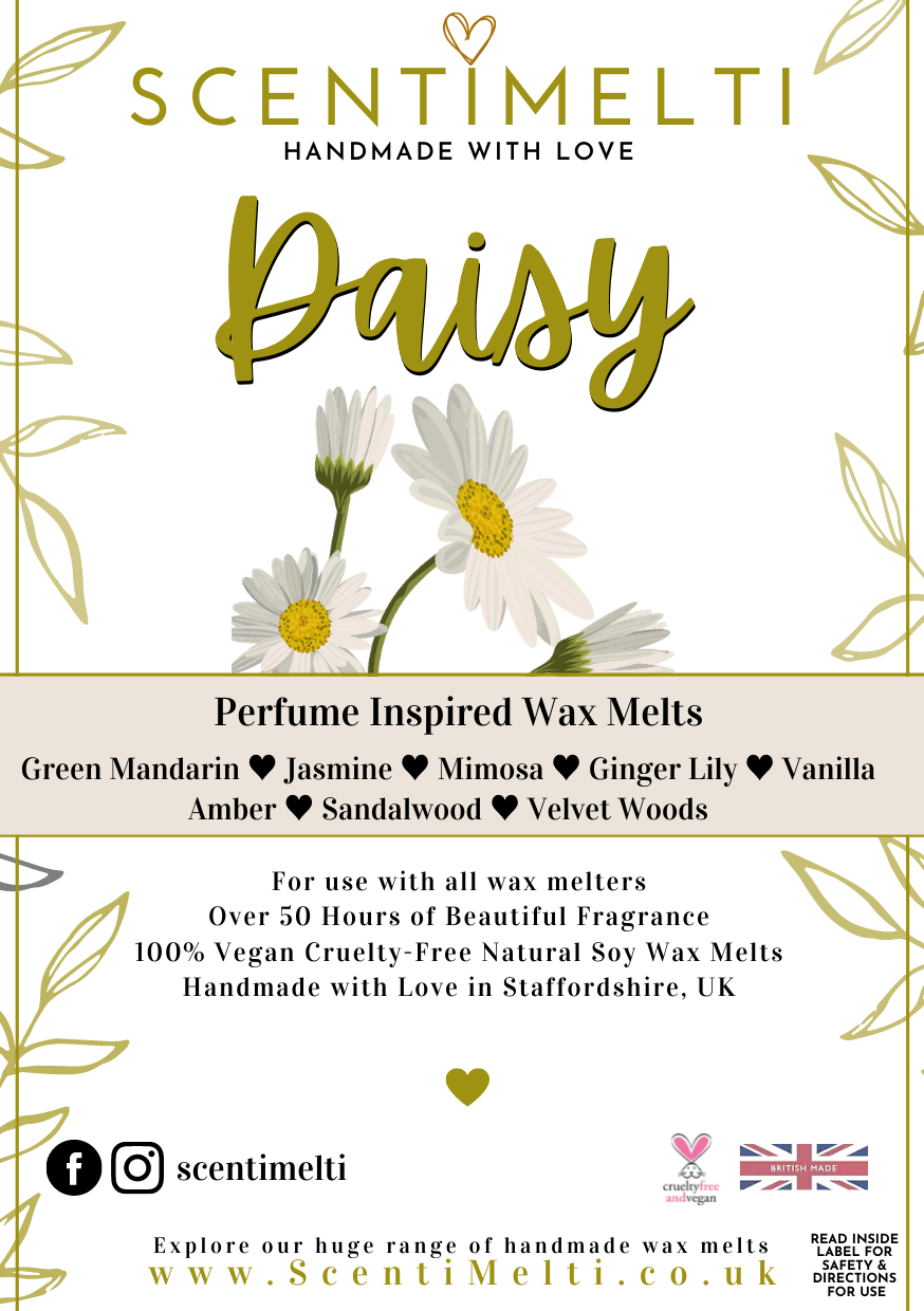 Daisy Heart Clamshell Wax Melts - ScentiMelti  Daisy Heart Clamshell Wax Melts