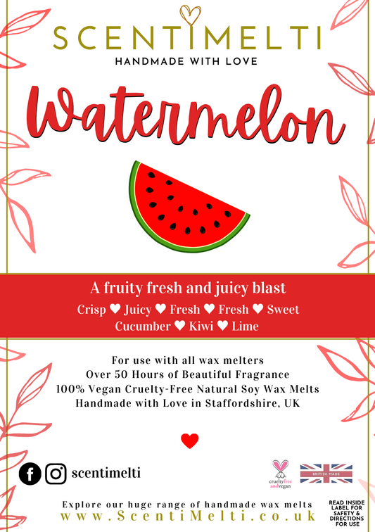 Watermelon Heart Clamshell Wax Melts - ScentiMelti  Watermelon Heart Clamshell Wax Melts
