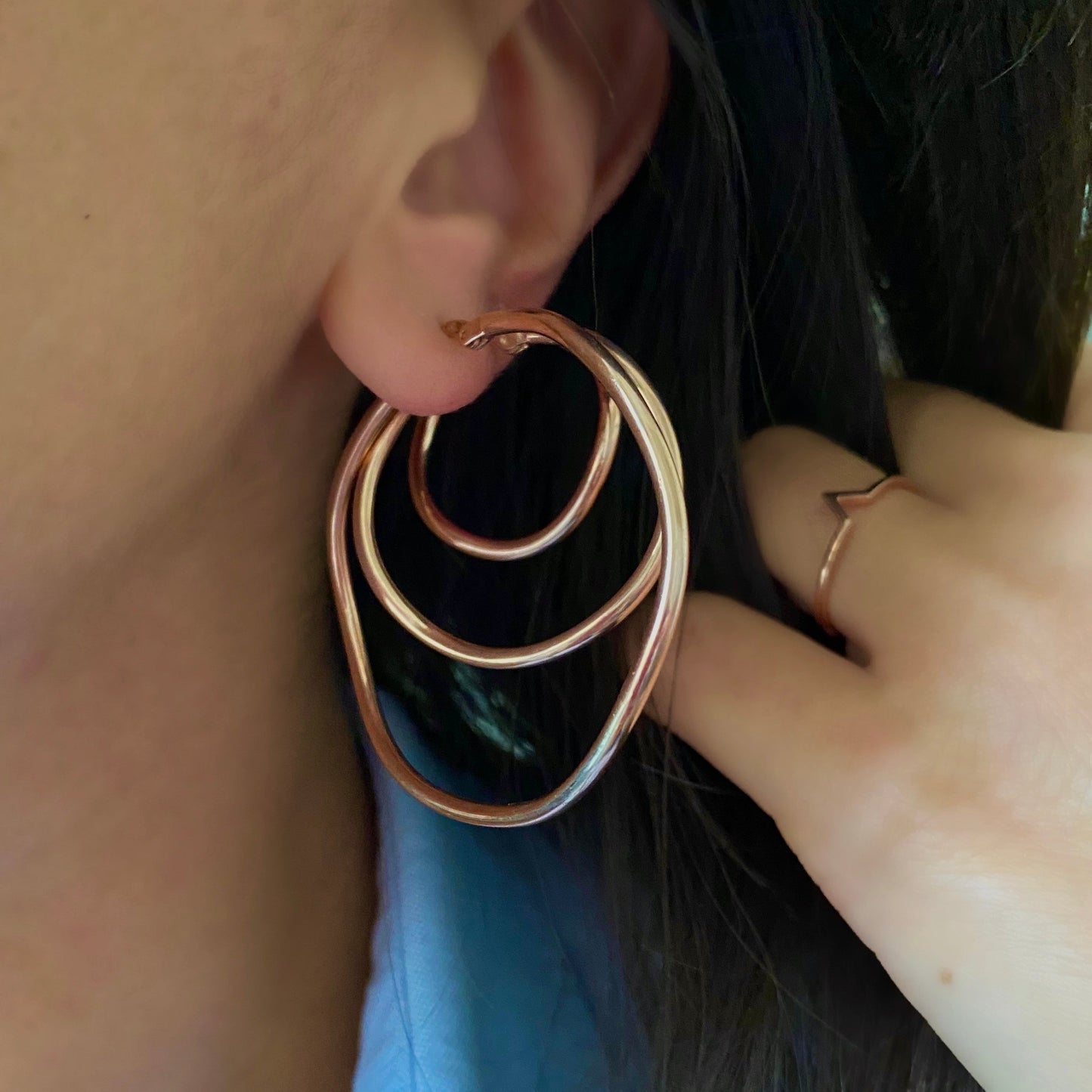 Wavy Hoops Rose Gold Plated Silver Essyn London ScentiMelti Wax Melts