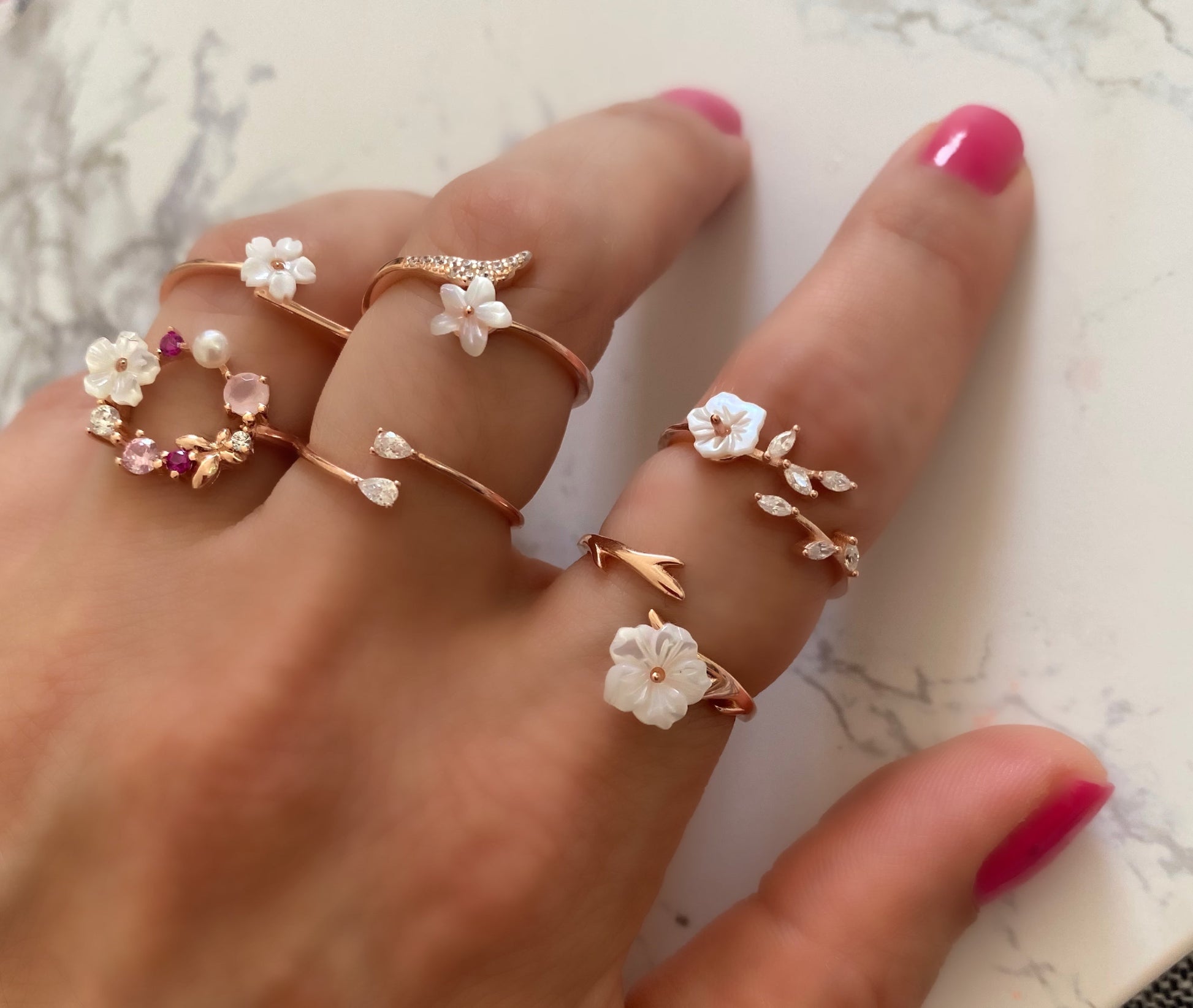 Spring Flowers - Rings with single flower - ScentiMelti Home Fragrance, Beauty & Gifts UK