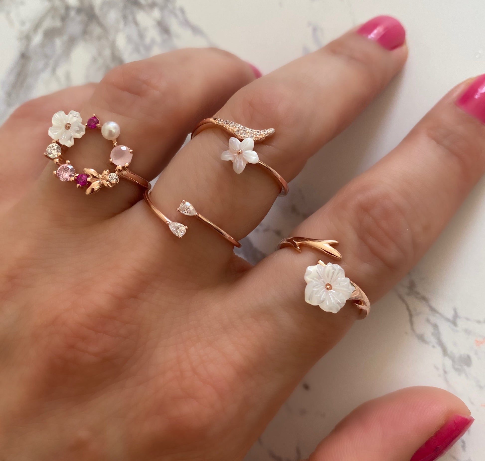 Spring Flowers - Rings with single flower - ScentiMelti Home Fragrance, Beauty & Gifts UK