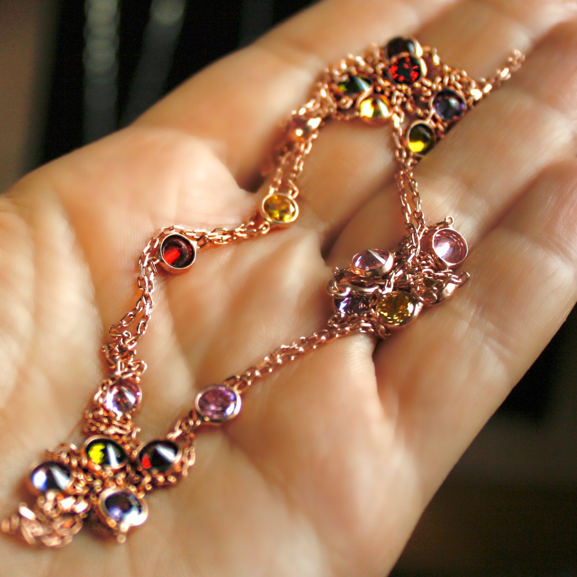 110CM LONG CHAIN WITH EVENLY DISTRIBUTED STONES - ScentiMelti Home Fragrance, Beauty & Gifts UK