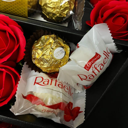 Ferrero Rocher & Raffaello Signature Chocolate Bouquet With Red Roses - ScentiMelti  Ferrero Rocher & Raffaello Signature Chocolate Bouquet With Red Roses