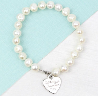 First Holy Communion Personalised White Freshwater Pearl Bracelet Sweetlea Gifts Ltd ScentiMelti Wax Melts