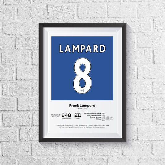 Frank Lampard Chelsea Legend Stats Print MOTM Football ScentiMelti Wax Melts