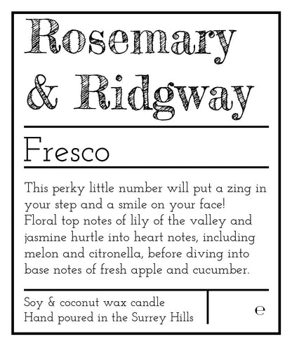 Fresco | Luxury Handpoured Candle Rosemary & Ridgway ScentiMelti Wax Melts