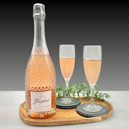 Freixenet Italian Sparkling Rose Extra Dry Wine 75cl 2 x Champagne flutes in Luxury Presentation Box - ScentiMelti Home Fragrance, Beauty & Gifts UK