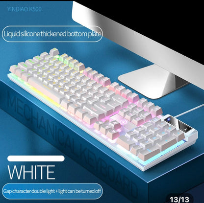 LED hybrid Backlit Keyboard 104key Water Resistant Black/ White/ Blue/ Pink/ Purple / Mixed colours - ScentiMelti Home Fragrance, Beauty & Gifts UK