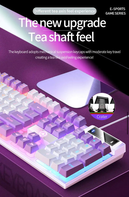 LED hybrid Backlit Keyboard 104key Water Resistant Black/ White/ Blue/ Pink/ Purple / Mixed colours - ScentiMelti Home Fragrance, Beauty & Gifts UK