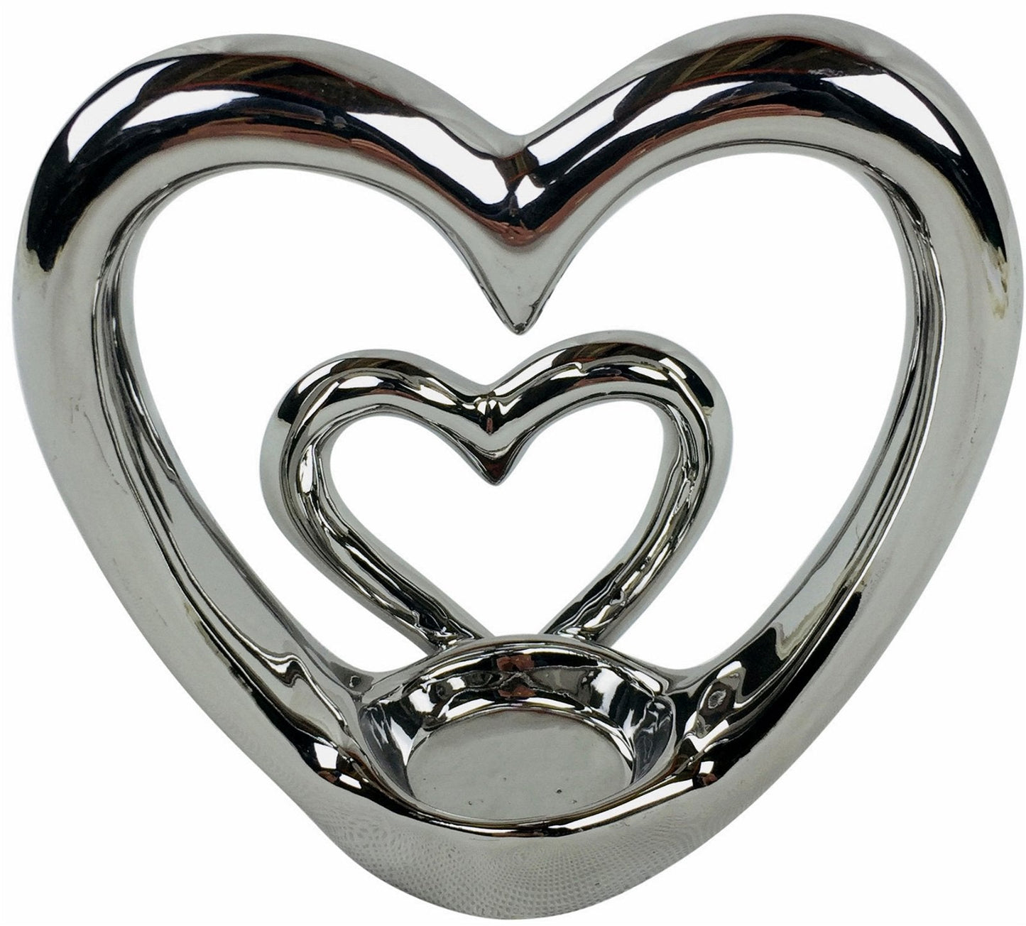 Silver Double Heart Tealight Holder Billies Inks ScentiMelti Wax Melts