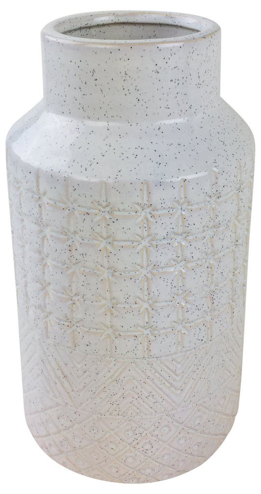 White Star Textured Stoneware Vase 30cm Billies Inks ScentiMelti Wax Melts