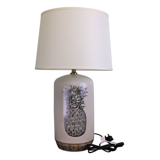 Black & White Ceramic Lamp with Pineapple Design 69cm Billies Inks ScentiMelti Wax Melts