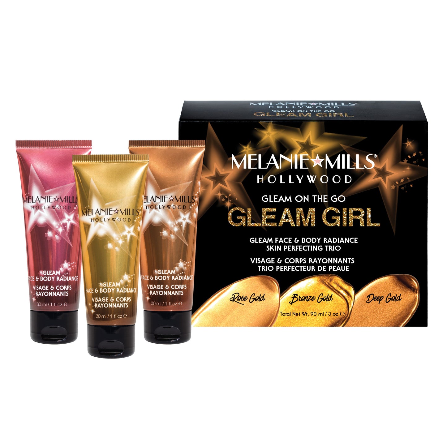 Melanie Mills Hollywood GLEAM GIRL Gleam on the Go Body Radiance Kit Beauty Goddess ScentiMelti Wax Melts