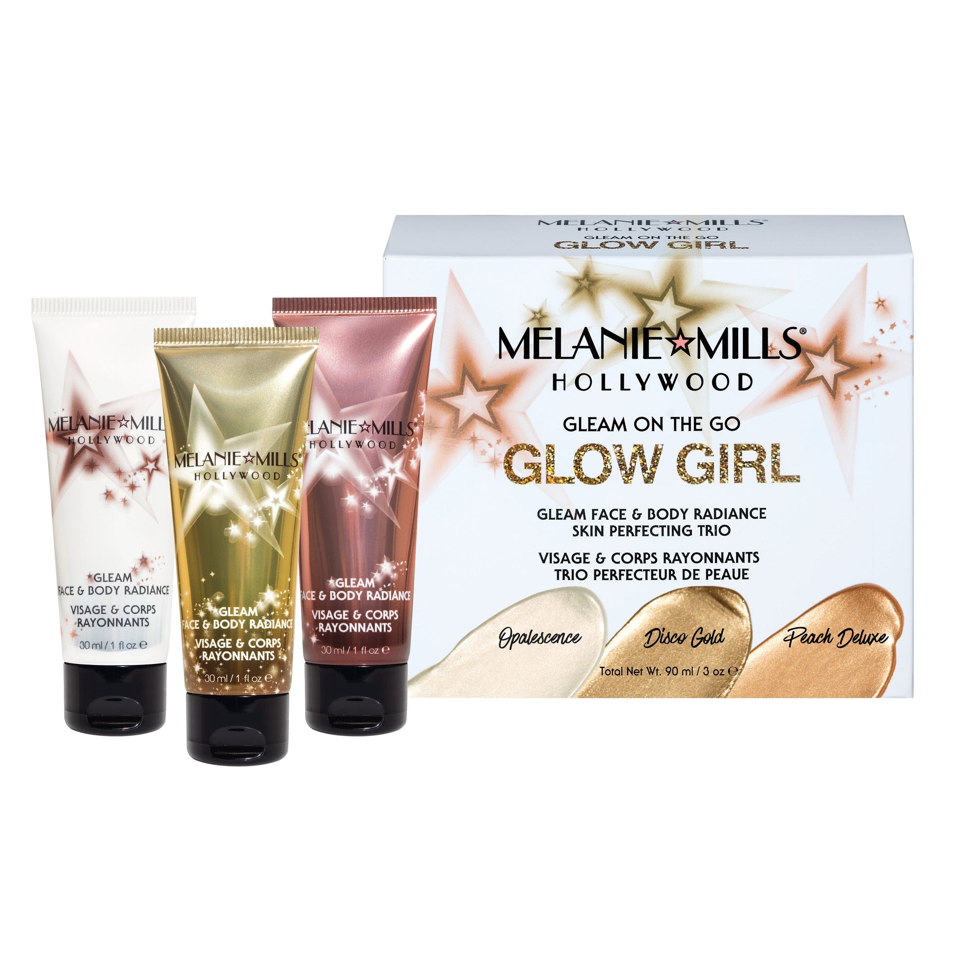 Melanie Mills Hollywood Glow Girl Gleam on the Go Body Radiance Kit Beauty Goddess ScentiMelti Wax Melts