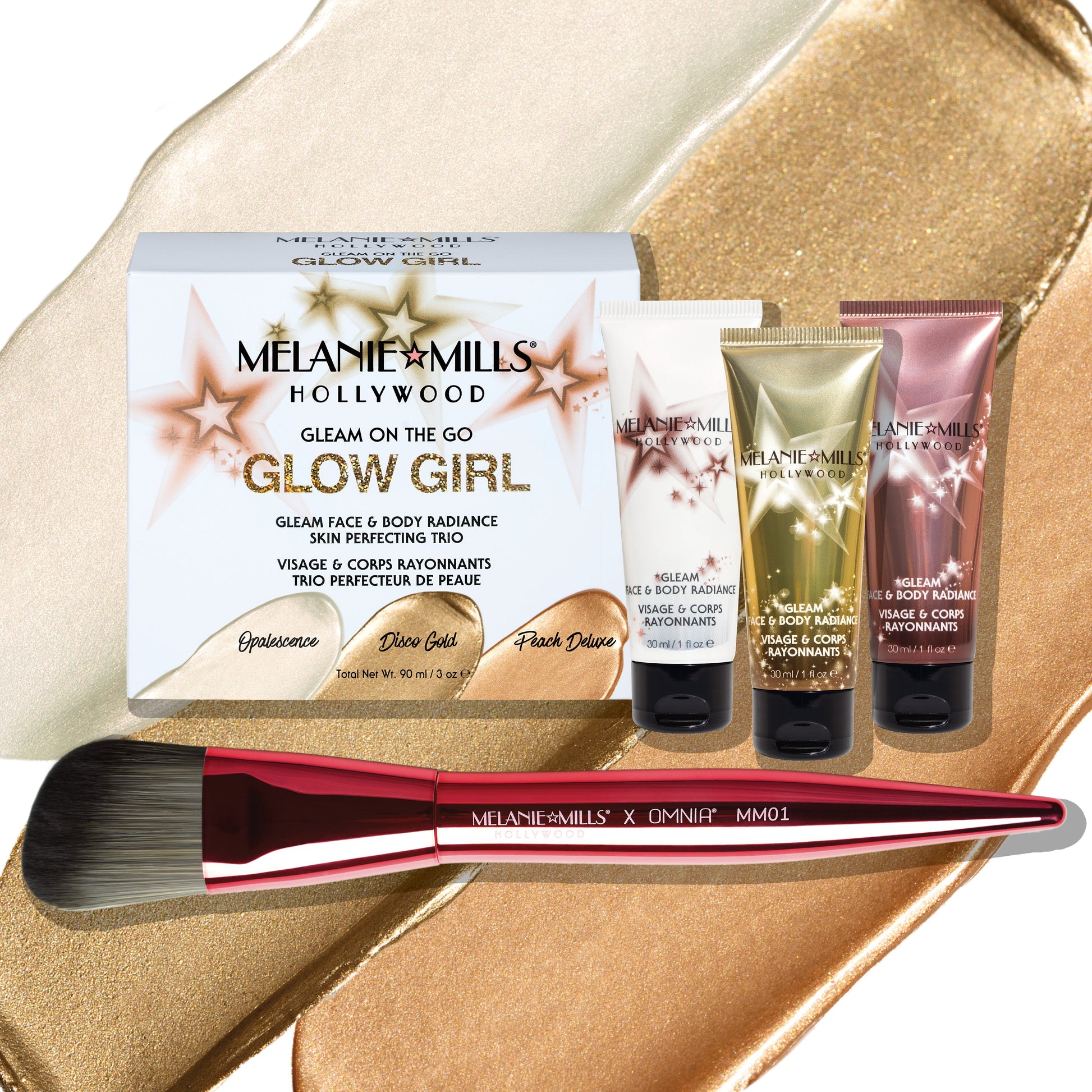 Melanie Mills Hollywood Glow Girl Gleam on the Go Body Radiance Kit Beauty Goddess ScentiMelti Wax Melts