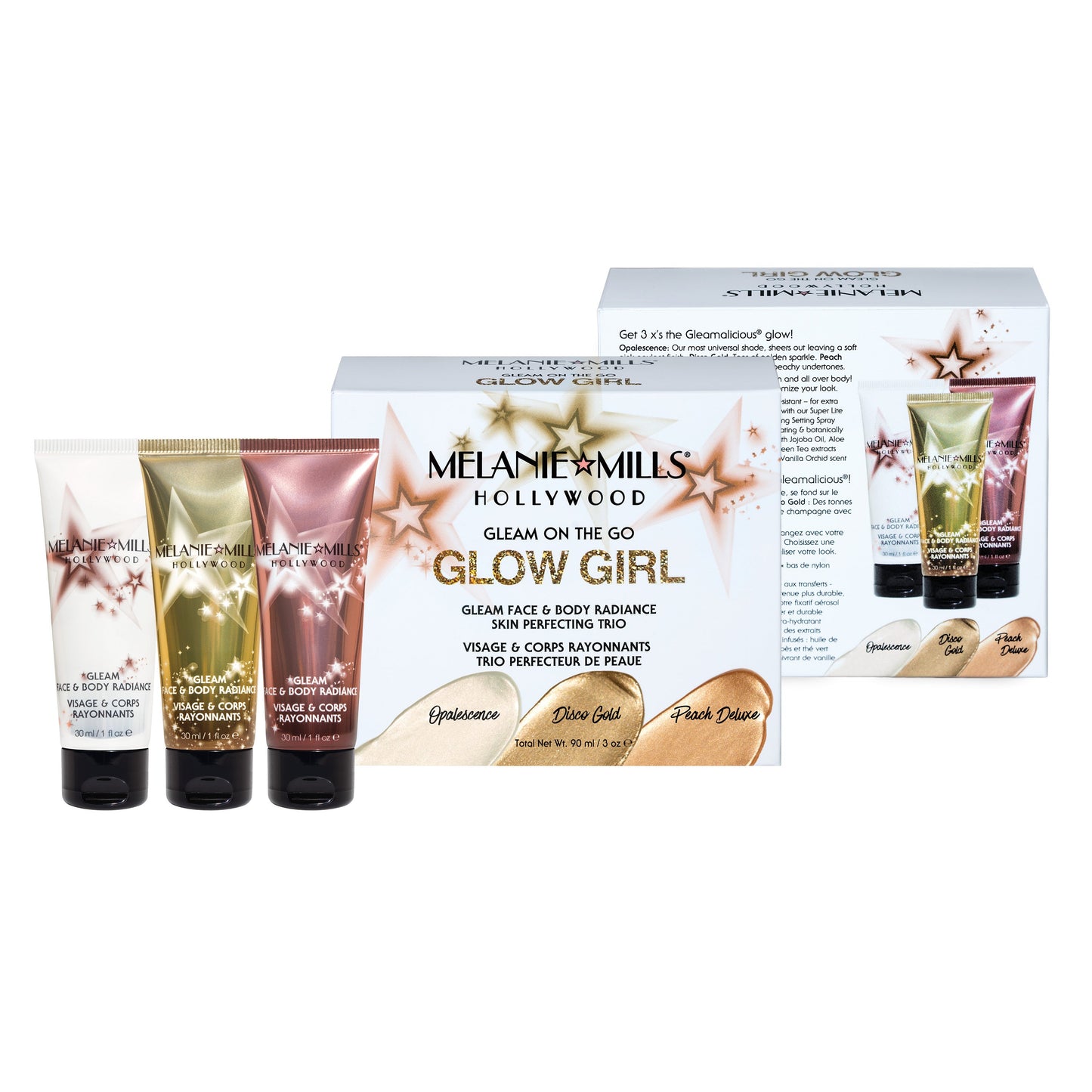 Melanie Mills Hollywood Glow Girl Gleam on the Go Body Radiance Kit Beauty Goddess ScentiMelti Wax Melts