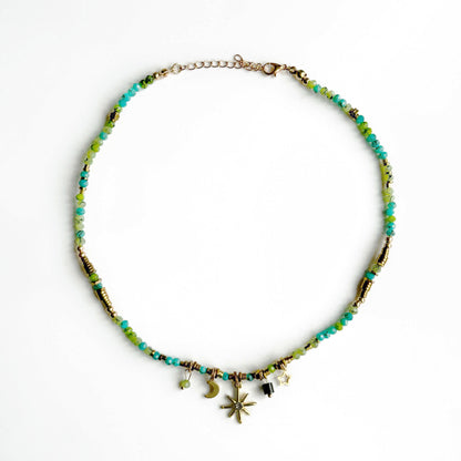 Gaia Aqua Beaded Necklace - ScentiMelti Home Fragrance, Beauty & Gifts UK