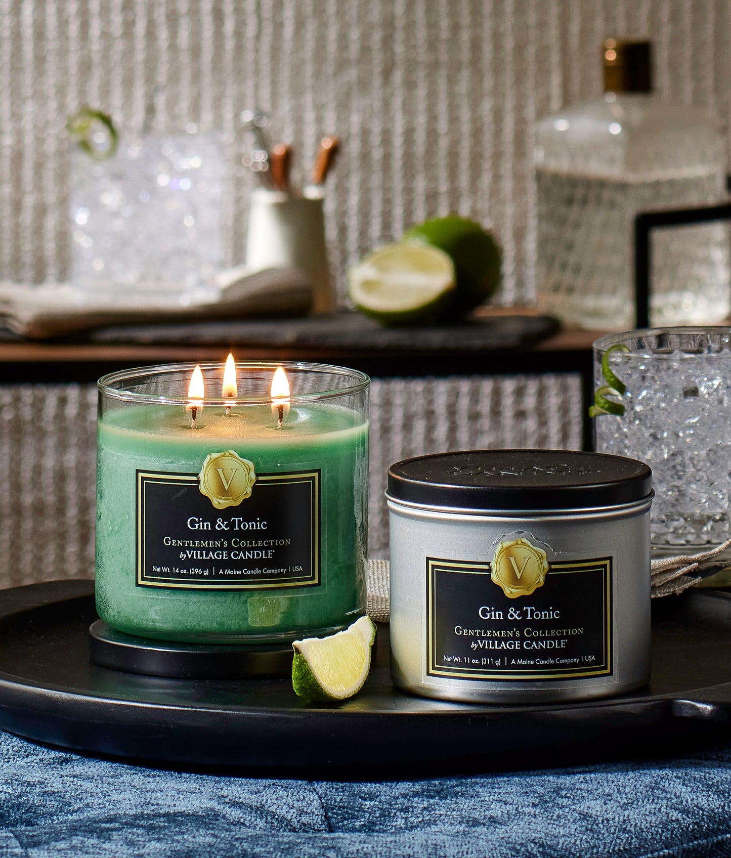 Village Candle - Gin & Tonic - Bowl - ScentiMelti Home Fragrance, Beauty & Gifts UK