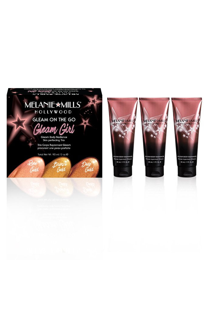 Melanie Mills Hollywood GLEAM GIRL Gleam on the Go Body Radiance Kit Beauty Goddess ScentiMelti Wax Melts