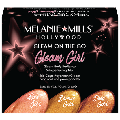 Melanie Mills Hollywood GLEAM GIRL Gleam on the Go Body Radiance Kit Beauty Goddess ScentiMelti Wax Melts