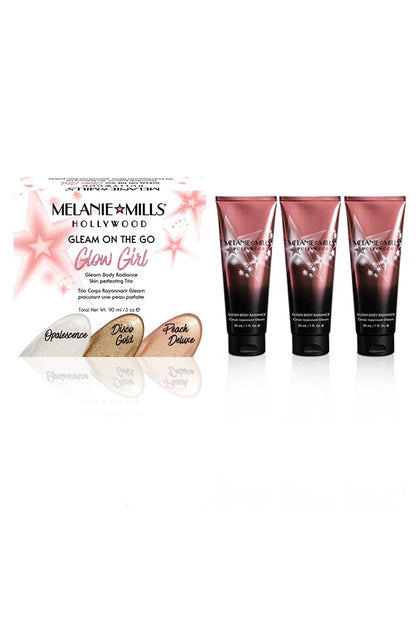 Melanie Mills Hollywood Glow Girl Gleam on the Go Body Radiance Kit Beauty Goddess ScentiMelti Wax Melts