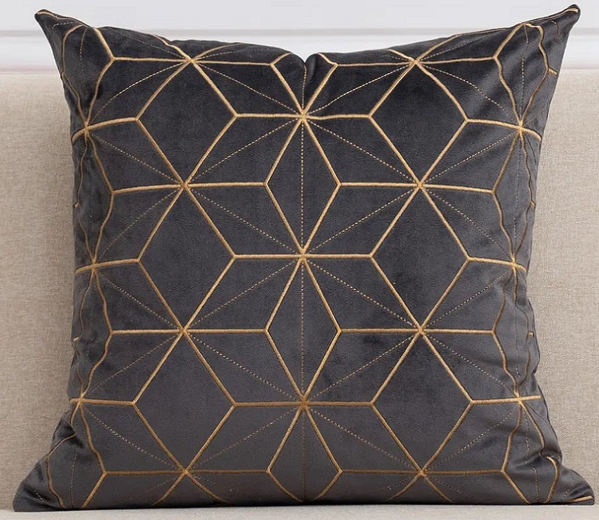 Gold Plaid Velvet Cushion Cover (18x18" - 45x45 cm) - ScentiMelti Home Fragrance, Beauty & Gifts UK