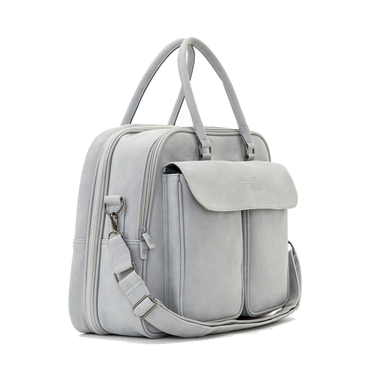 Baby Travel Crib Changing Bag - Vegan Leather Whisper Grey - Pod® - ScentiMelti Home Fragrance, Beauty & Gifts UK