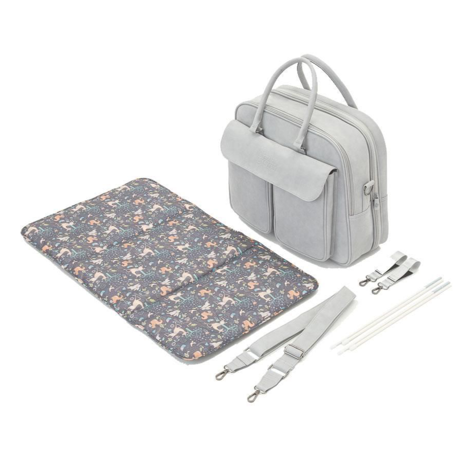 Baby Travel Crib Changing Bag - Vegan Leather Whisper Grey - Pod® - ScentiMelti Home Fragrance, Beauty & Gifts UK